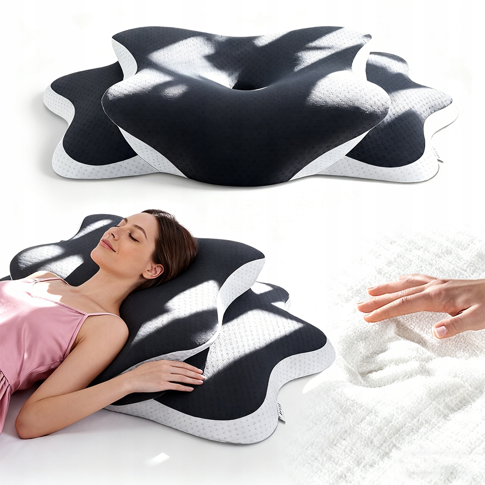 Poduszka Z Pianki Memory Kształt Motyla Regulowana Zdrowy Sen Ortopedyczna