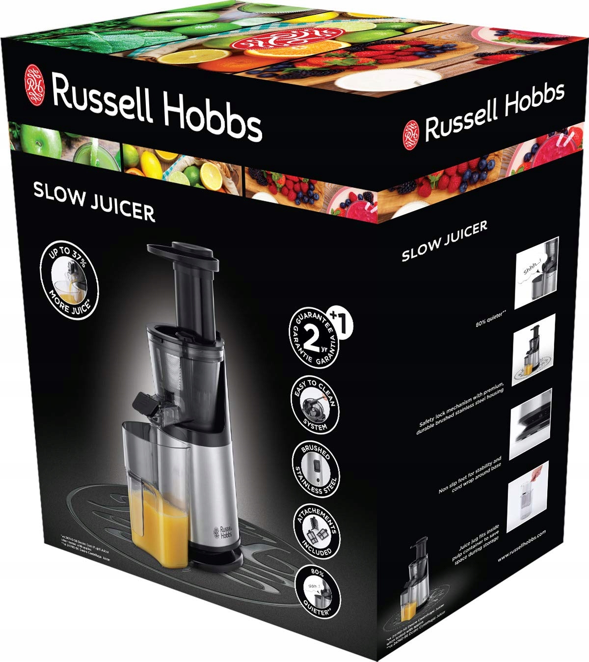 RUSSELL HOBBS Wolnoobrotowa Wyciskarka Do Soków Z Owoców Warzyw Ziół — miniatura 3