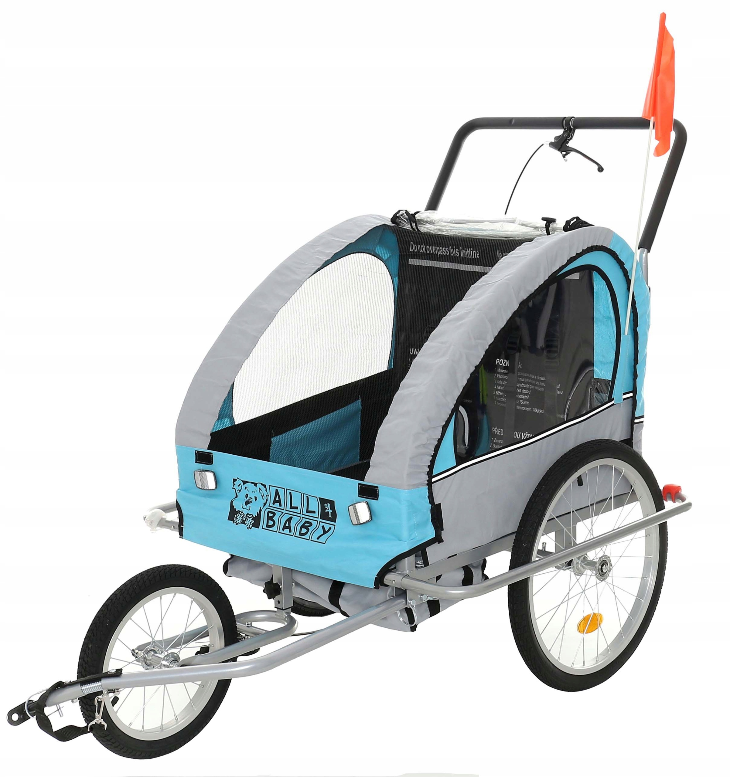 Przyczepka rowerowa dla dzieci All4Baby BT02 2 Amortyzowana