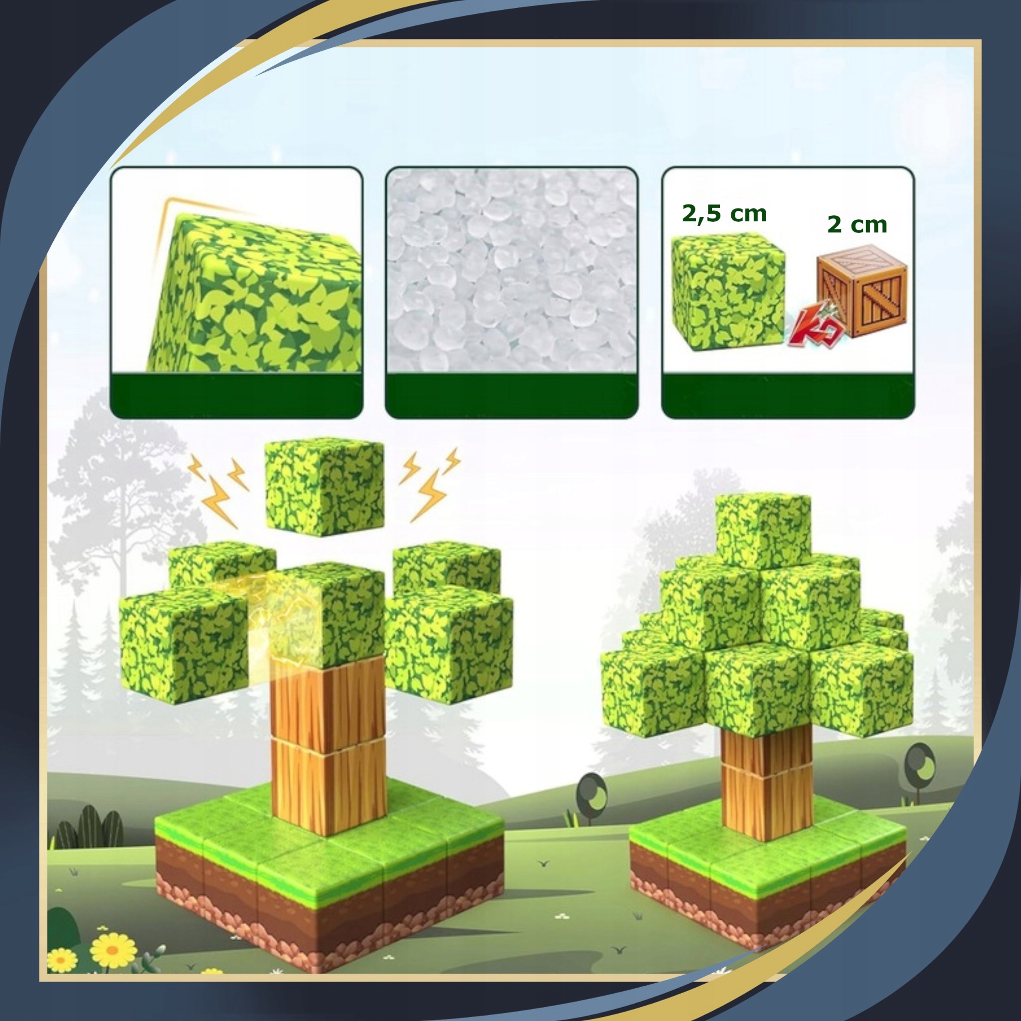 MAGNETINIAI KALADĖLIAI Kubai Pikseliai Vaikams 200 KALADĖLIŲ + 6 ŽMONĖMS Prekės ženklas be prekės ženklo