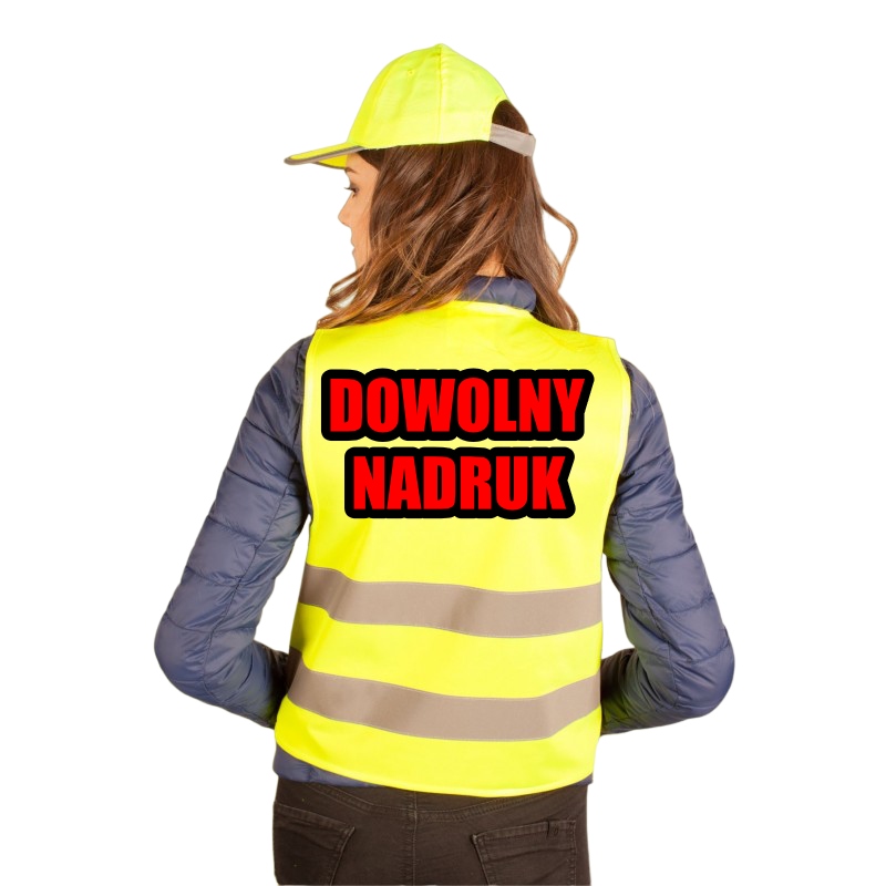 KAMIZELKA ODBLASKOWA PREMIUM Z DOWOLNYM NADRUKIEM XXL #