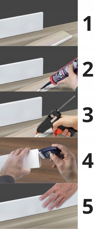 NAROŻNIK SŁUPEK CZARNY do listwy przypodłogowa MDF Wysokość 85 mm