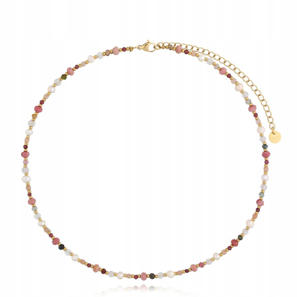 Náhrdelník By Dziubeka vícebarevný, granátový, 43 cm