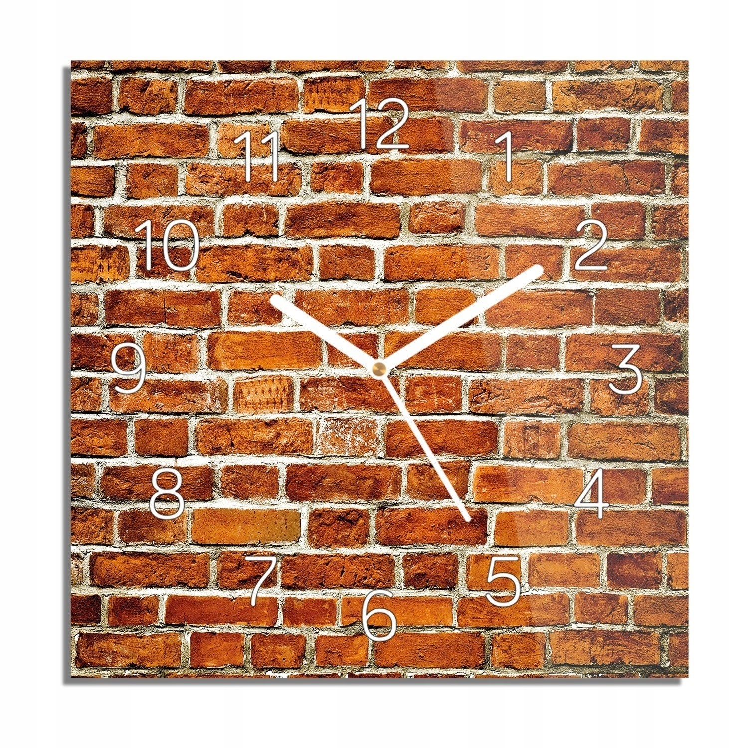 

Mur cegła tło zegar na szkle do kuchni 30x30 cichy