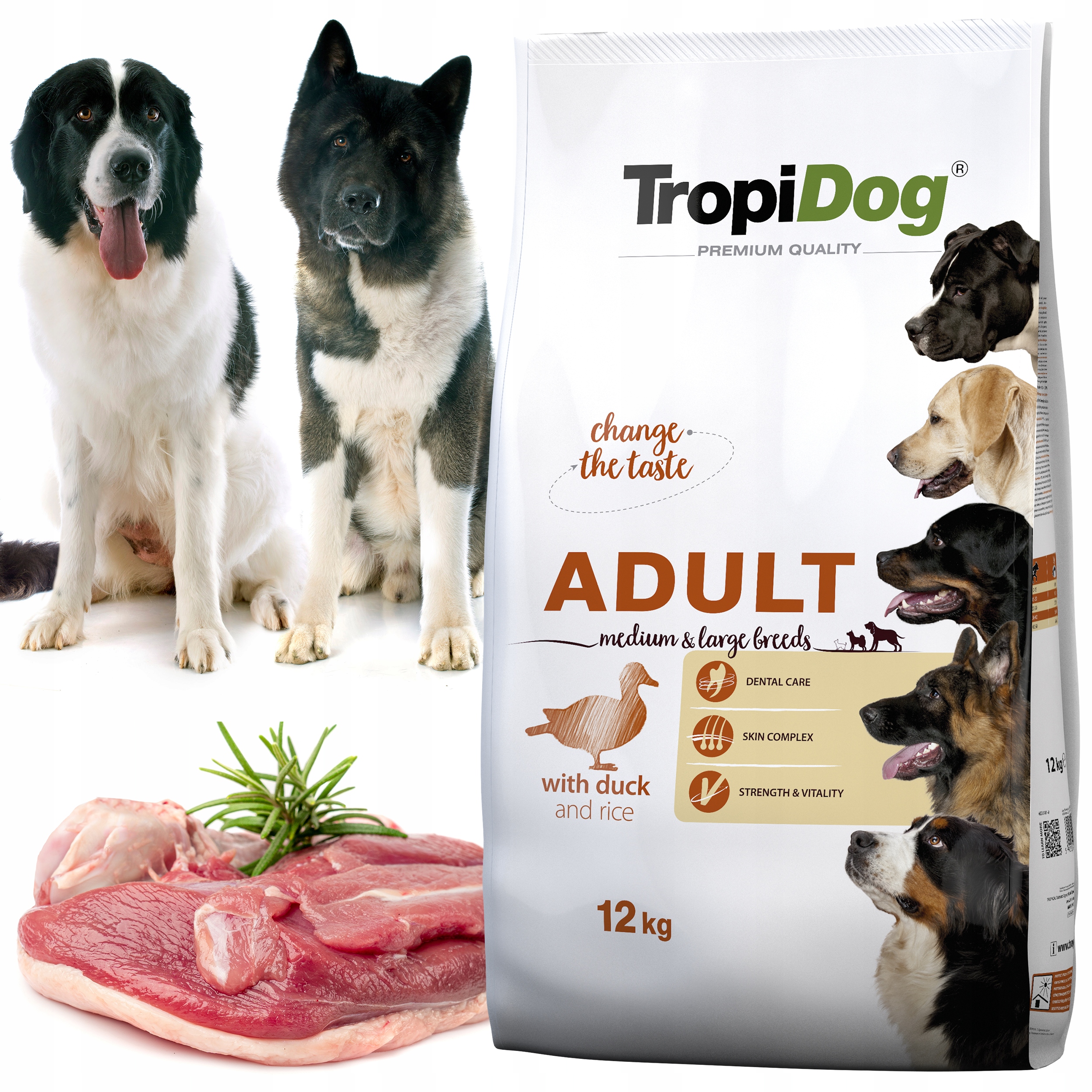 Tropidog Premium Adult Medium Large Duck Rice 12kg