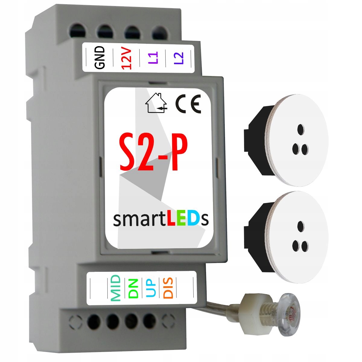 ZESTAW Sterownik schodowy smartLEDs S2-P + 2 Czujniki ruchu + Sonda światła