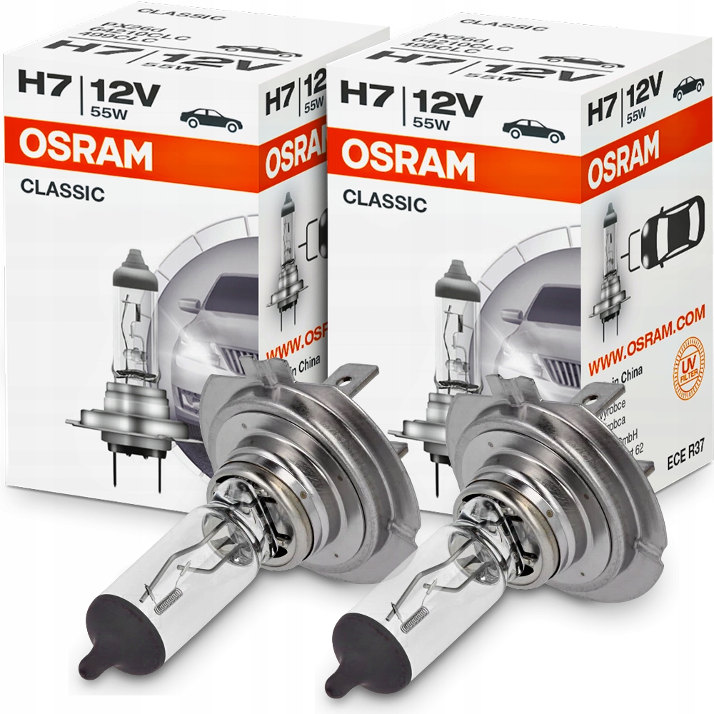 Żarówki Osram H7 X 2 Szt Classic Żarówka Samochodowa 12V 55W PX26d Homologa