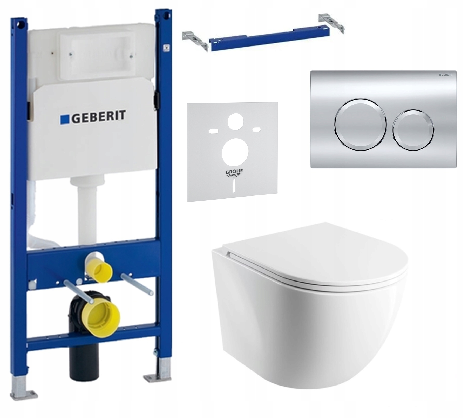 Zestaw Wc podtynkowy Geberit miska Wc Omnires Tornado przycisk chrom 7w1
