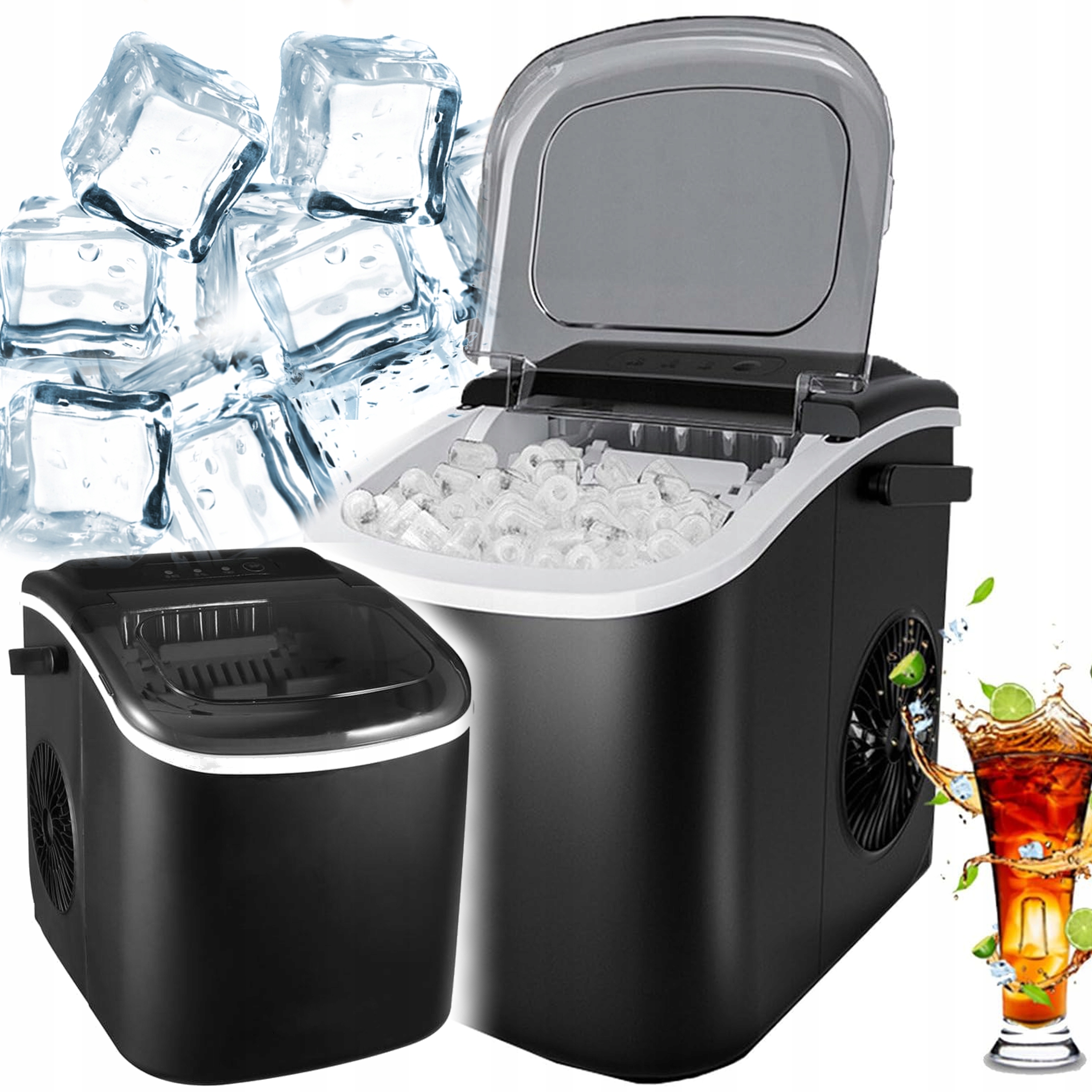 Výrobník Ľadu Domáci Stroj Expresný Ľad Kocky Ľahký 110W 2L 12kg