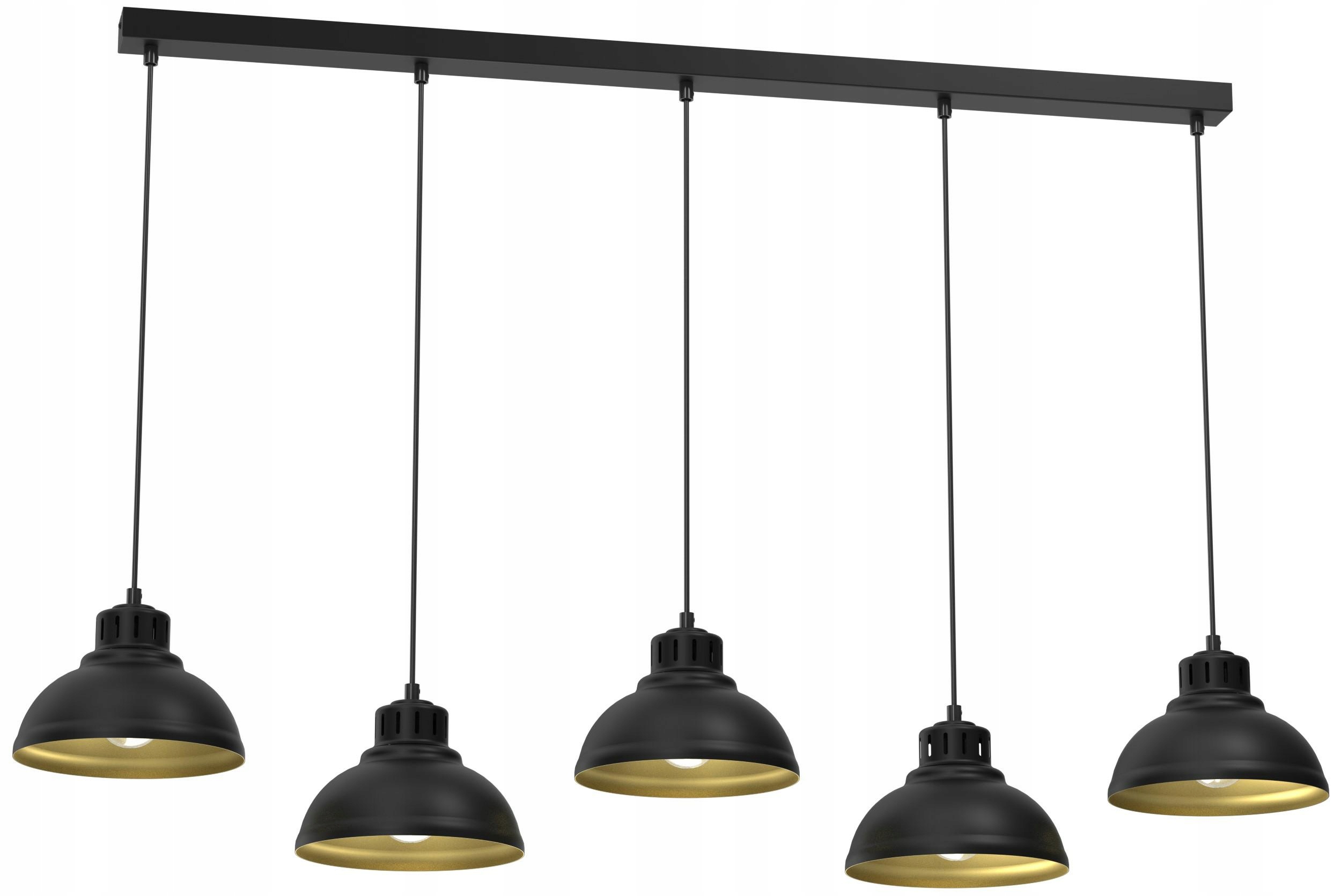 Závěsná lampa Sven Černá Zlatá Kovová stylová lampa do obývacího pokoje