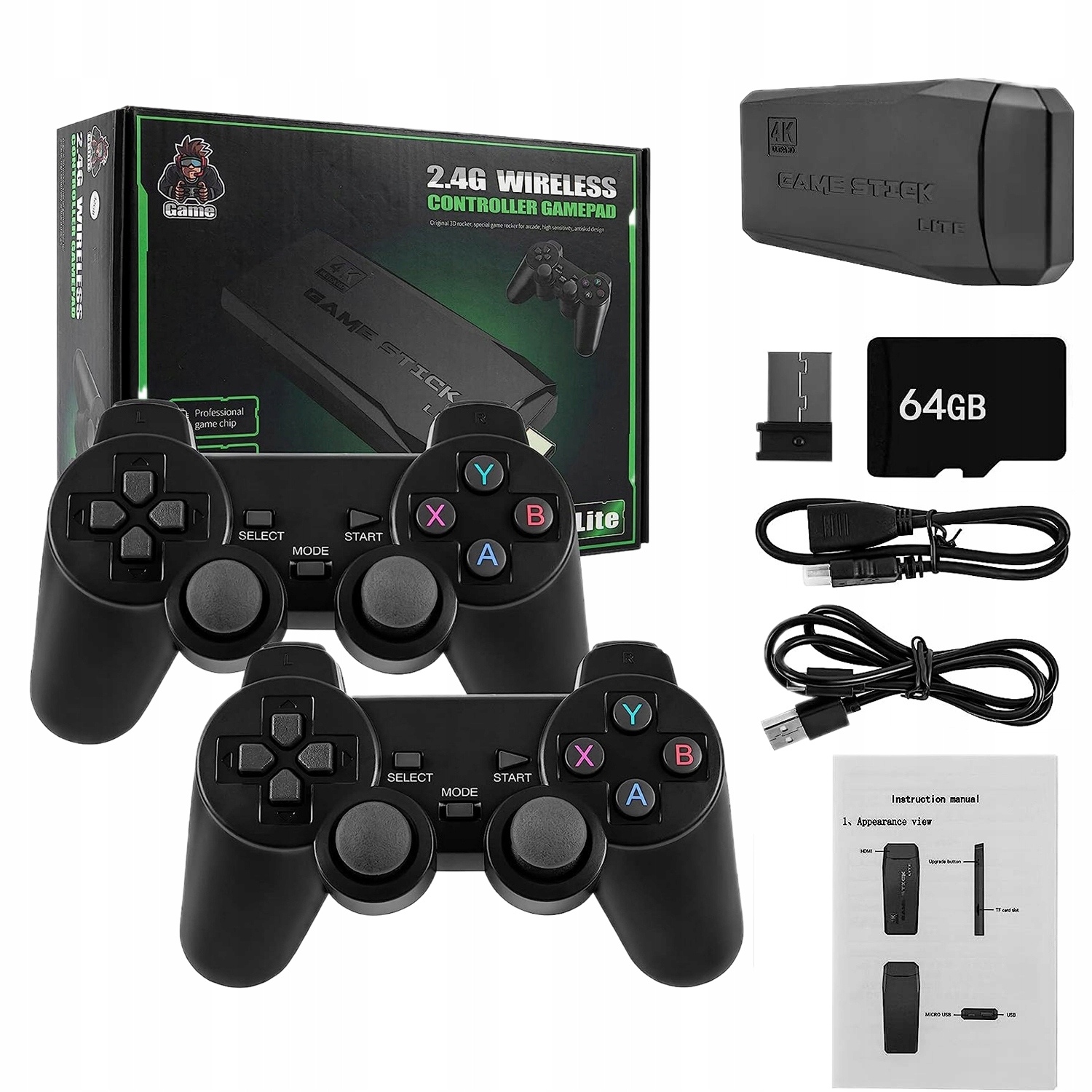 Retro 4K Bezdrátová Televizní Hra S 2KS Herních Ovladačů, Sada