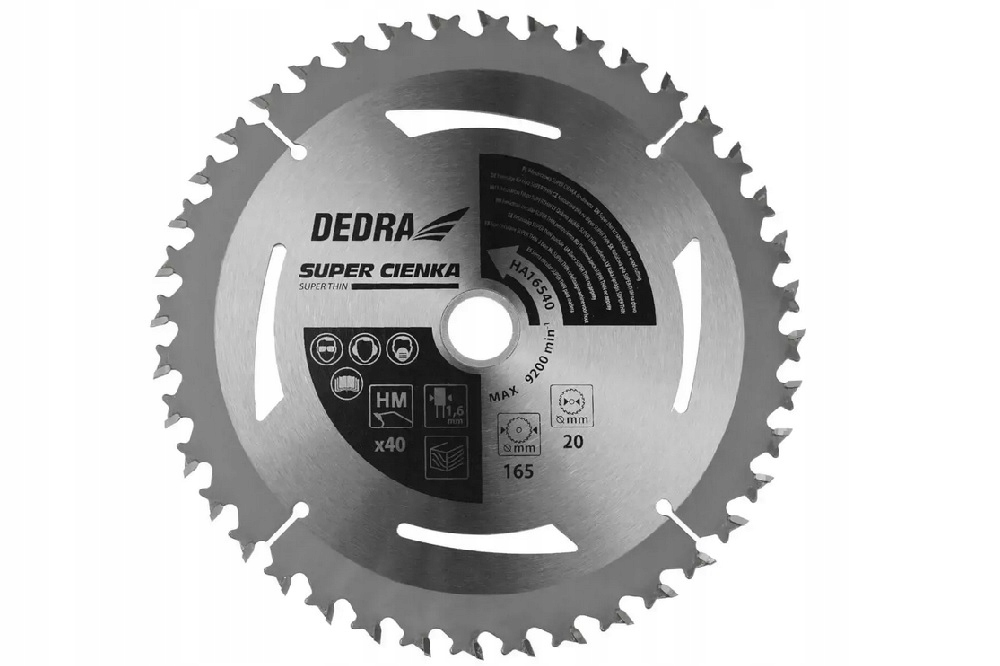 

Dedra Piła Tarczowa 165x20mm Drewno Cienka