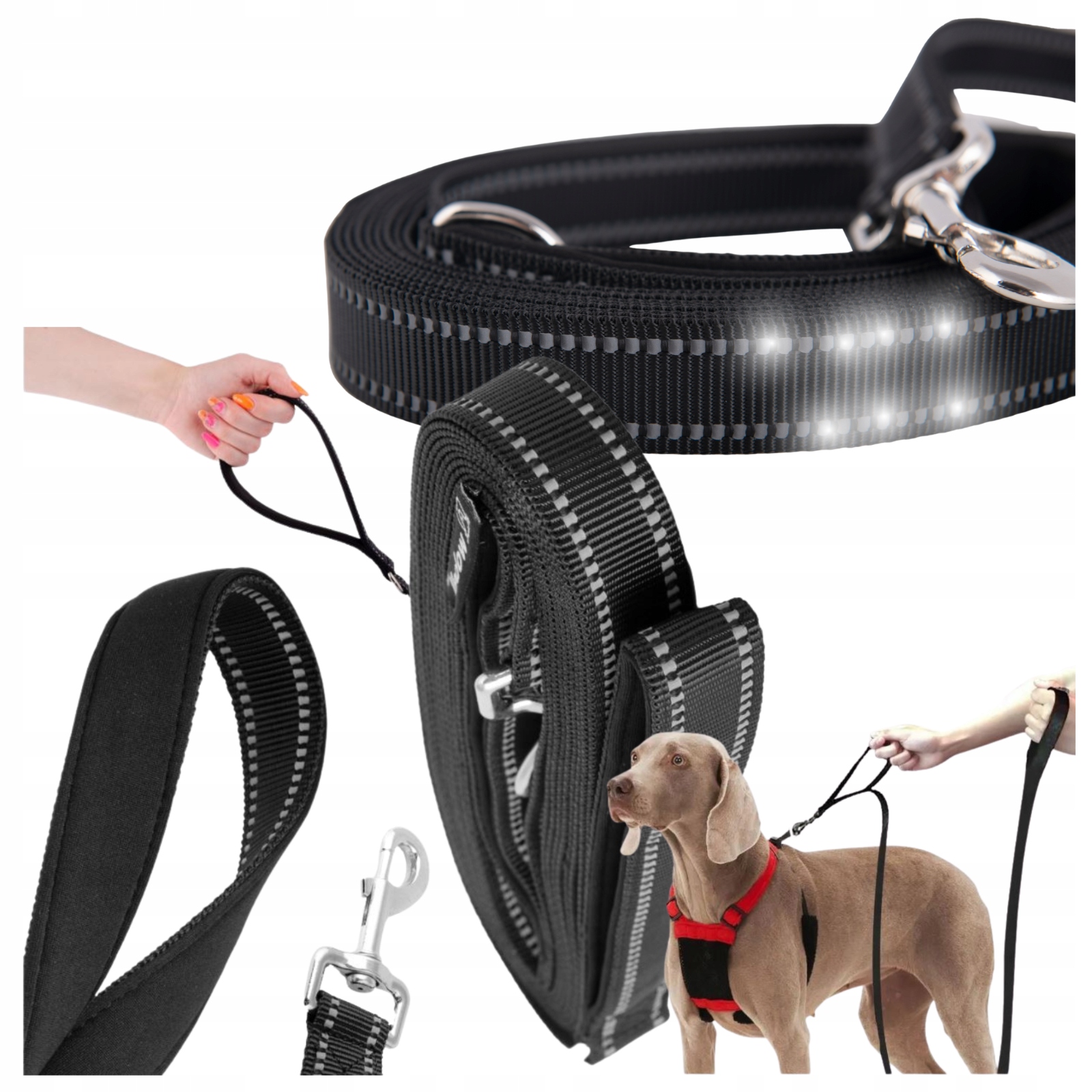 Levně Vodítko Pro Psa Dlouhé Reflexní 5 M, Pohodlné, Měkké Rukojeti