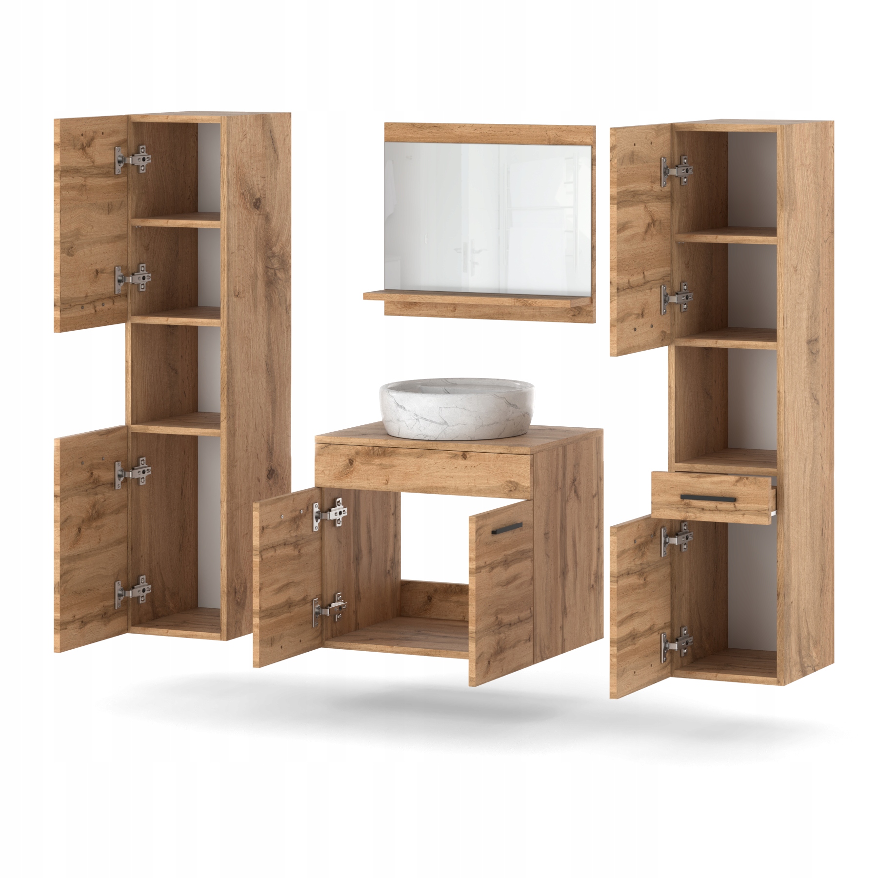 Meble łazienkowe Zestaw mebli łazienkowych PARIS 1 Meble do łazienki KOLORY Kolor mebla dąb wotan