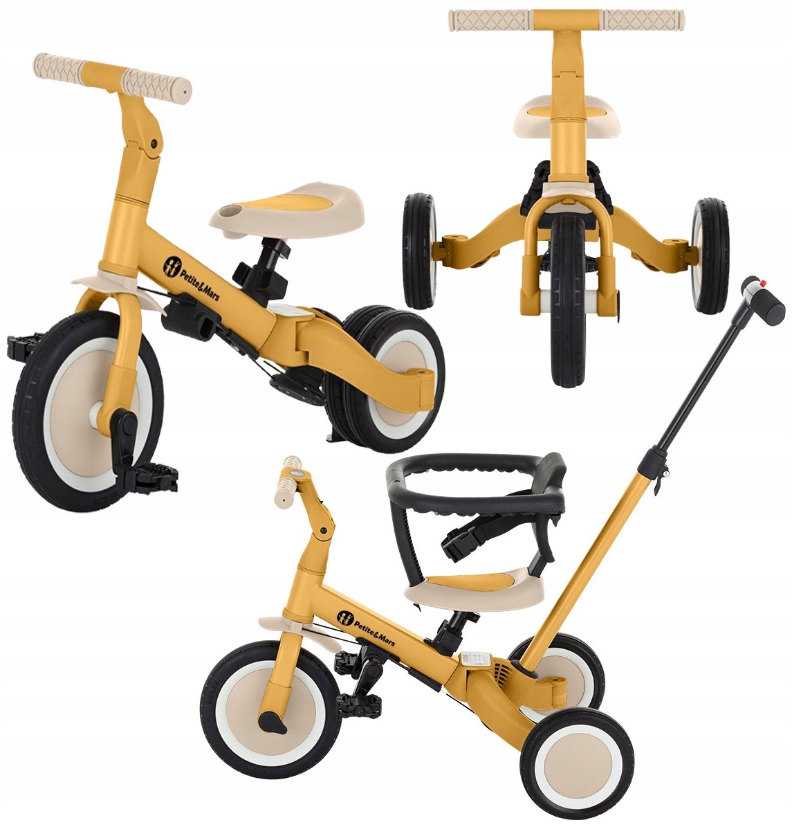 Petite&mars Rowerek Trójkołowy Biegowy Pchacz Jeździk 5W1 Dla Dziecka