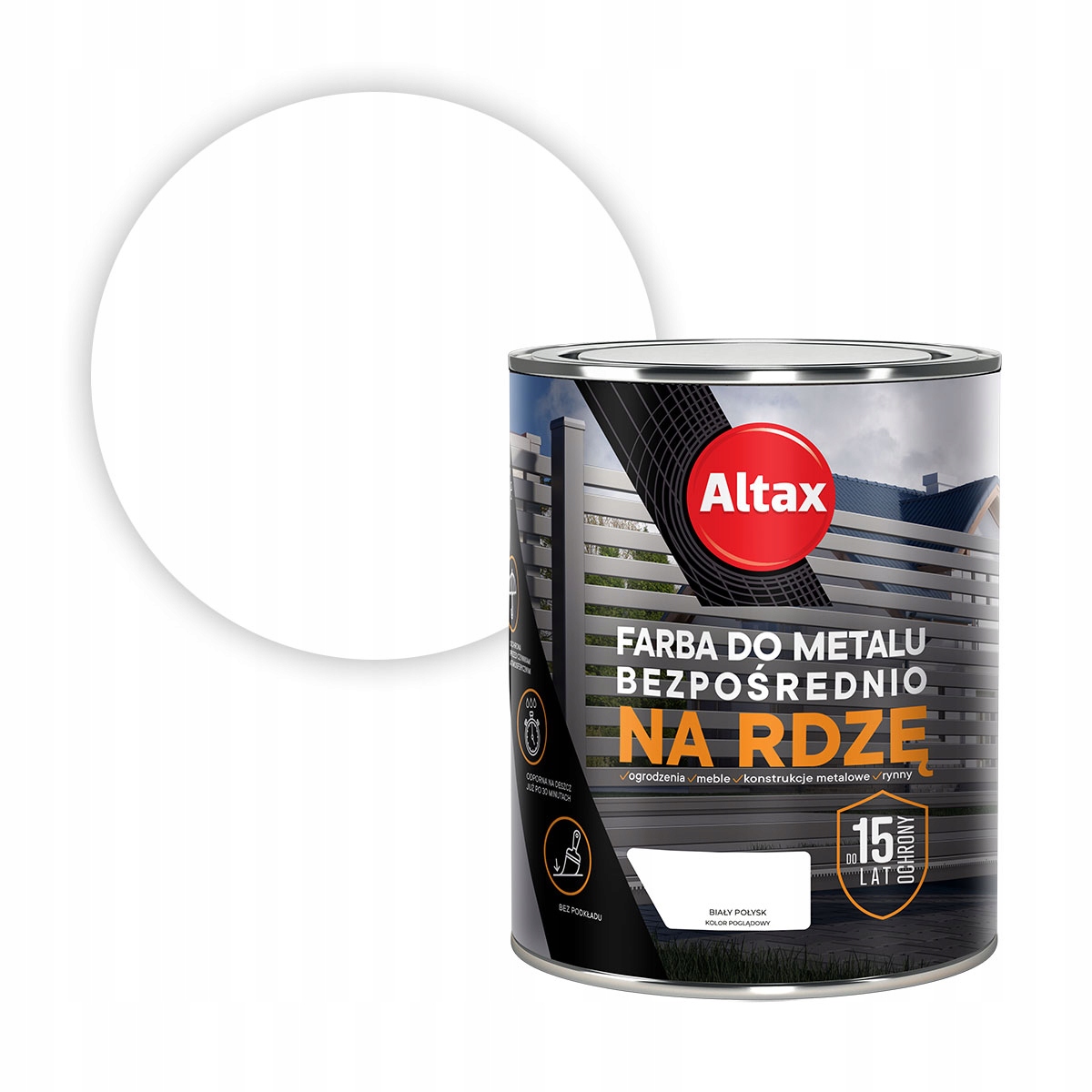 ALTAX FARBA DO METALU NA RDZĘ 0,75L BIAŁY POŁYSK