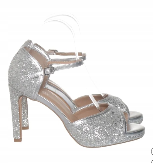 Dámské sandály Anna Field, Stříbrné-brokátové, velikost 37