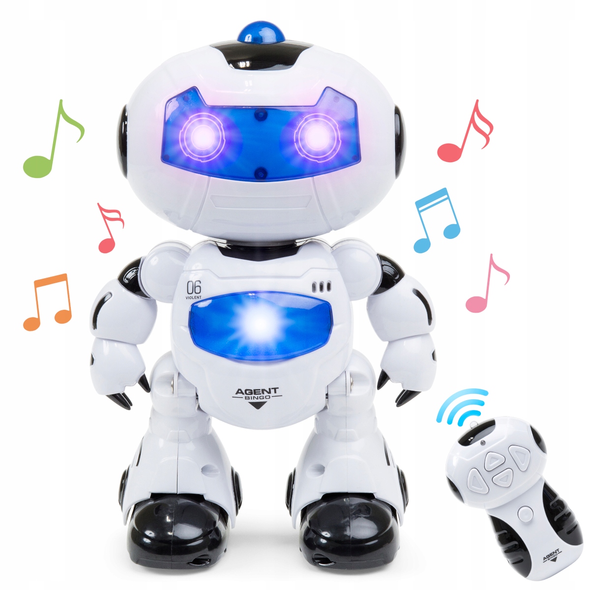 ZDALNIE STEROWANY ROBOT INTERAKTYWNY ŚWIATŁO DŹWIĘK PILOT zestaw + BATERIE Rodzaj do programowania i kodowania