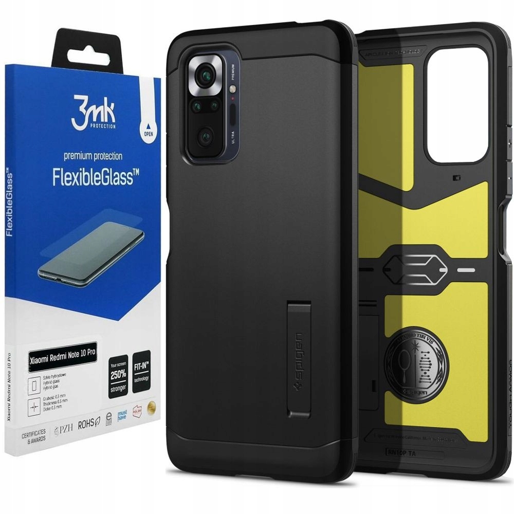 

Etui Spigen Tough + Szkło 3MK do Redmi Note 10 Pro