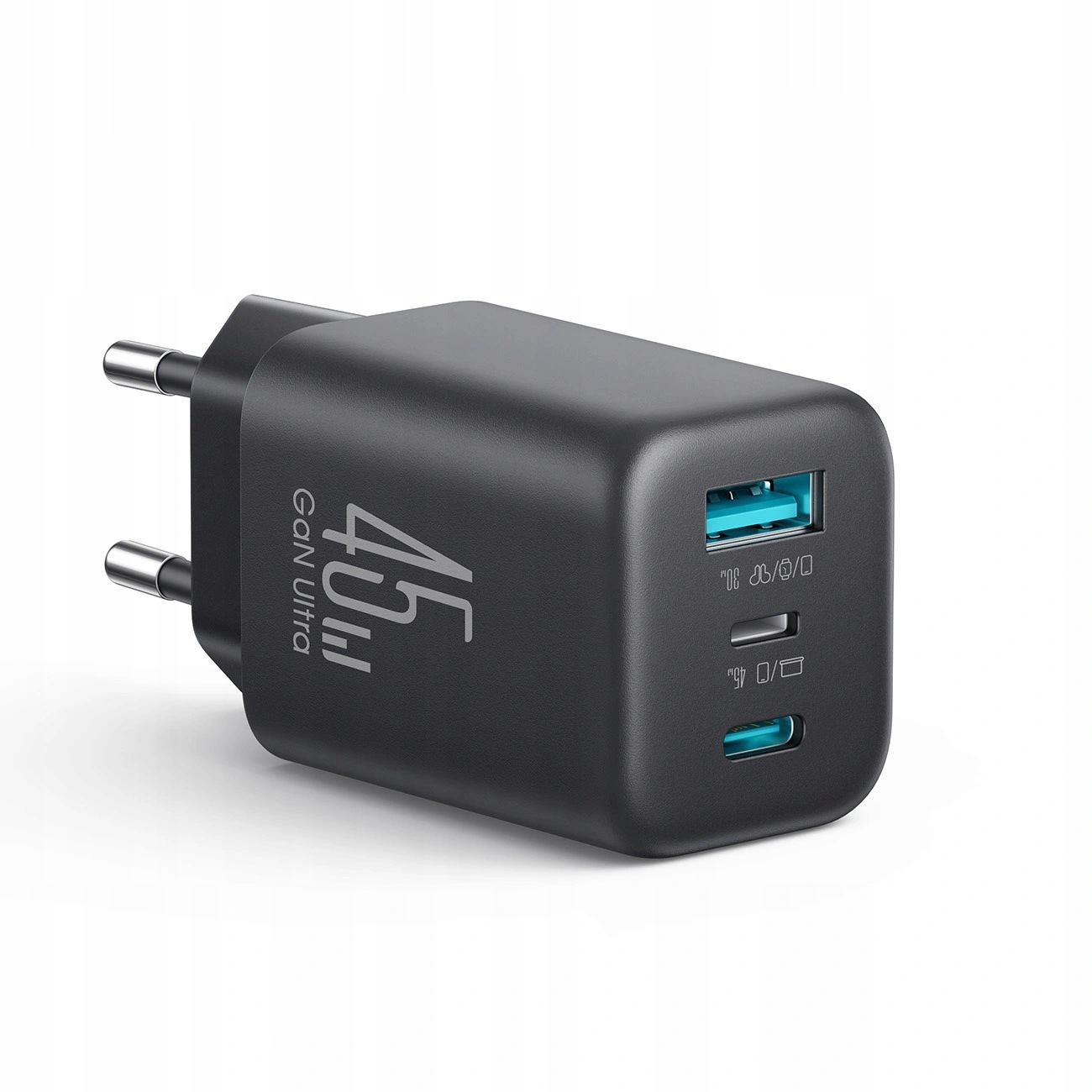 Síťová Nabíječka Joyroom JR-TO1 Gan 45 Usb-c Lightning Usb-a Černá