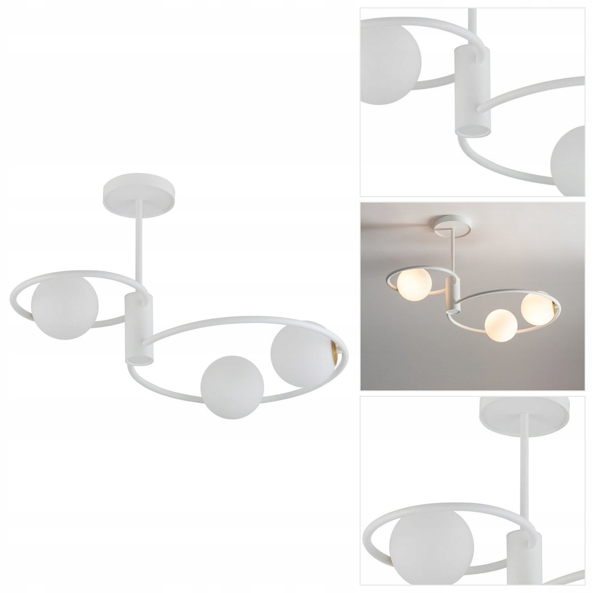Stropní bílá Aqua 3 v jídelně, moderní harmonická forma Sigma