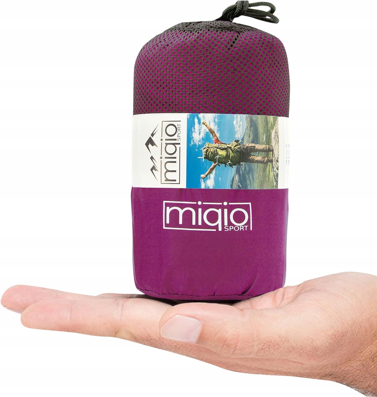 MIQIO Śpiwór turystyczny 2w1 ultra lekki z zamkiem po prawej stronie fiolet