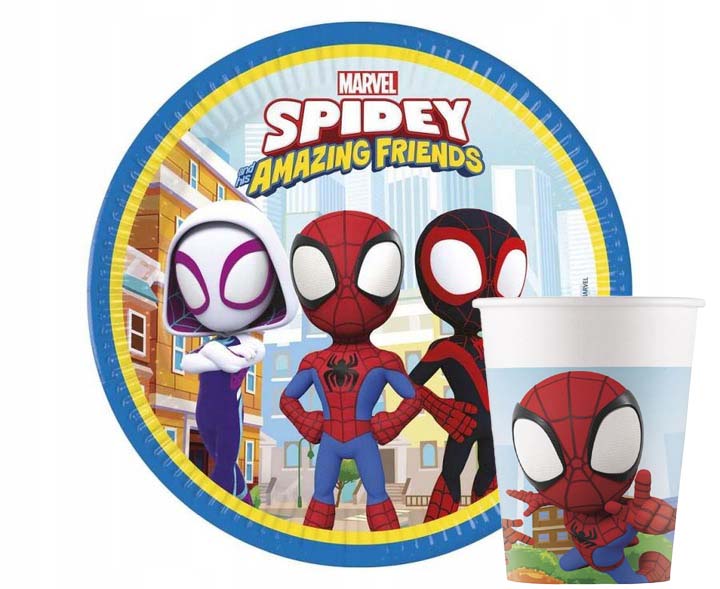 Zestaw Kubeczki + Talerzyki papierowe Spidey & His