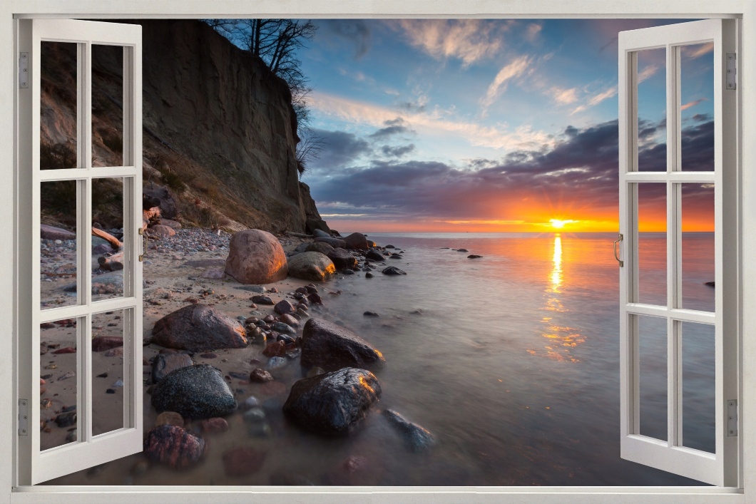 

Obraz na płotnie okno plaża morze polskie 100x70