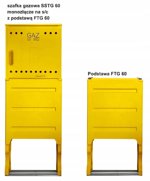 Skrzynka gazowa 600x600x250 z postumentem i monozłączem (n/c) Psg Incobex
