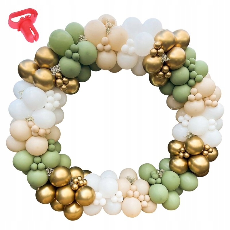 Balónková Girlanda Zelená Bílá Svatební Hostina Baby Shower Narozeniny Roček Křest