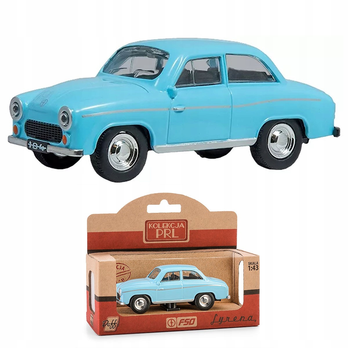AUTO METALOWE PRL SYRENA 104 NIEBIESKI MODEL 1:43 DAFFI 115736