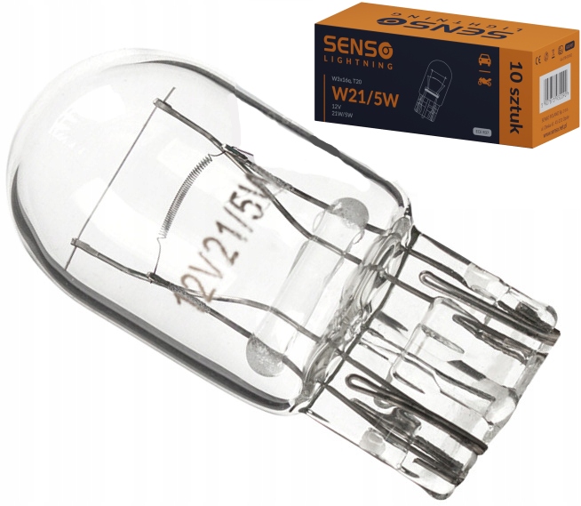 

Żarówki Senso W21/5W 12V Homologacja E4