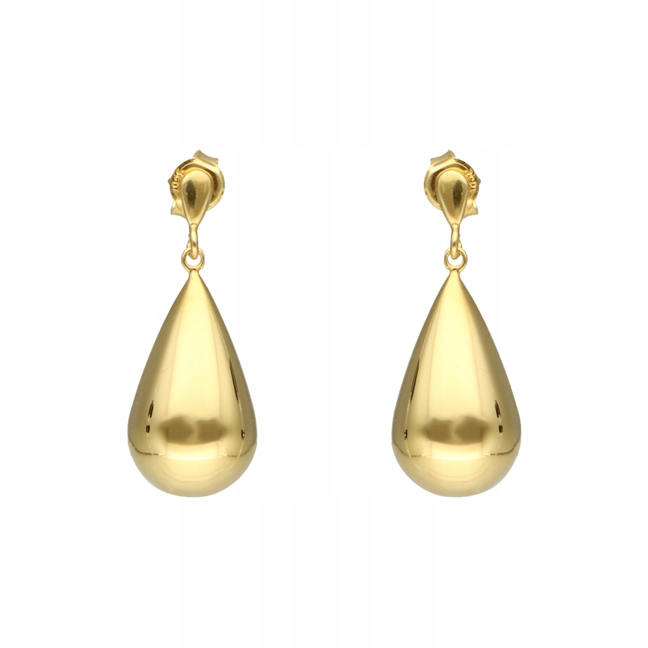 Náušnice závěsné slzy stříbro pozlacené