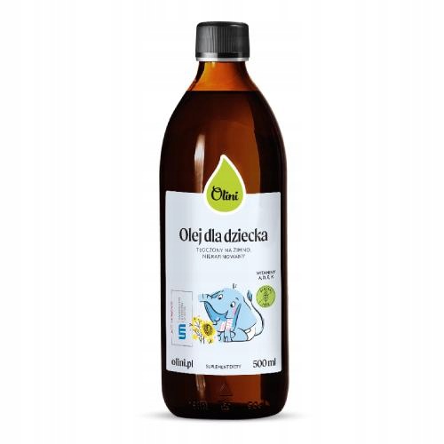 Olini Olej dla dziecka tłoczony na zimno nierafinowany do owsianek, 500 ml