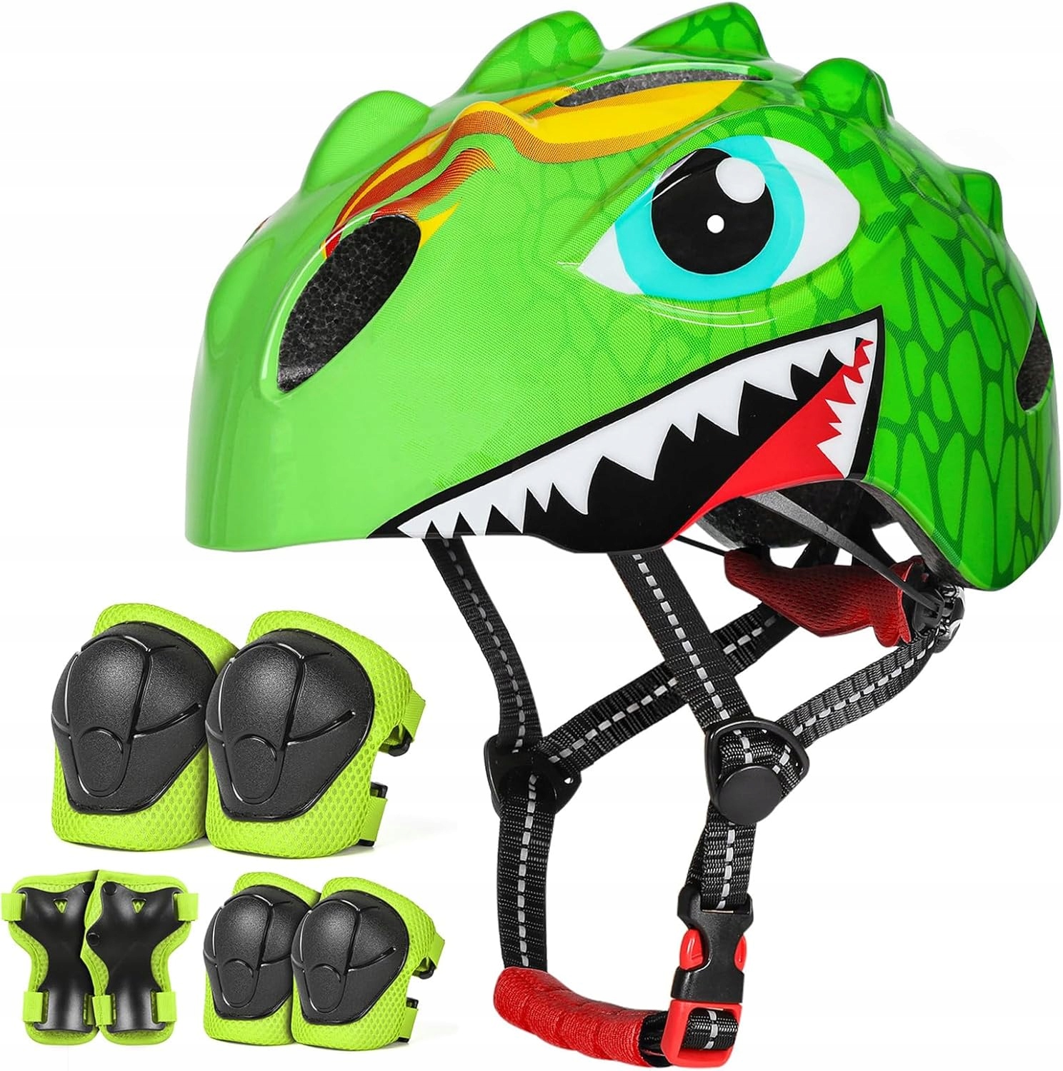 Victgoal kask rowerowy dla dzieci 3 4 lat lekki 3D regulowany zielony