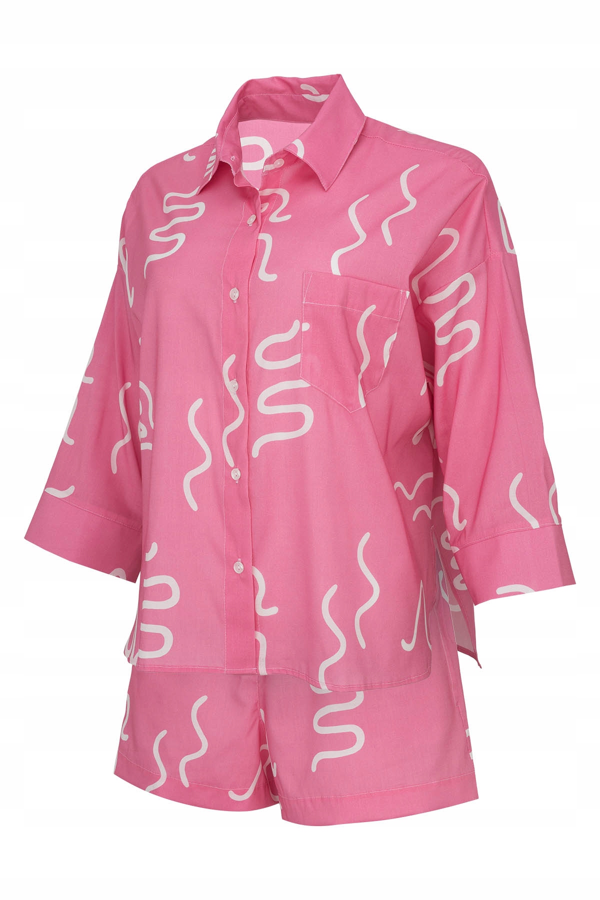 Dámské pyžamo RE-652 3/4 rukáv Viskóza Loungewear Růžová L
