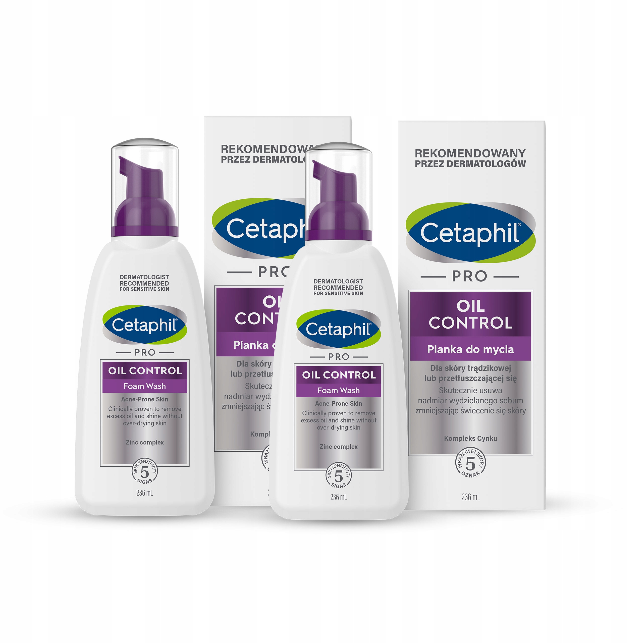 

Zestaw Cetaphil Pro Oil Pianka do mycia 236 x2