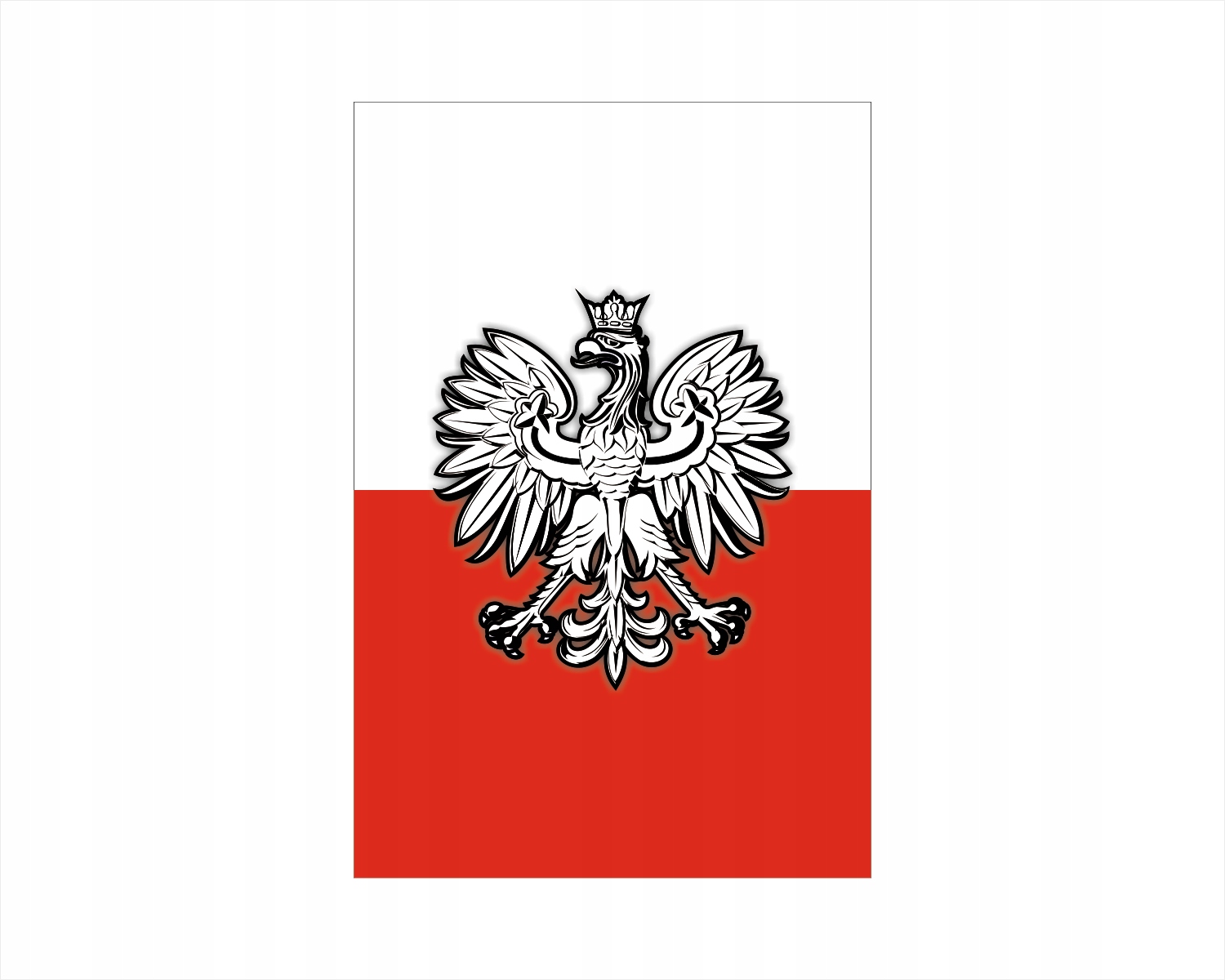 Naklejka Flaga Polska godło Polski na Pół tablicy Adr 30x20cm tablica w3