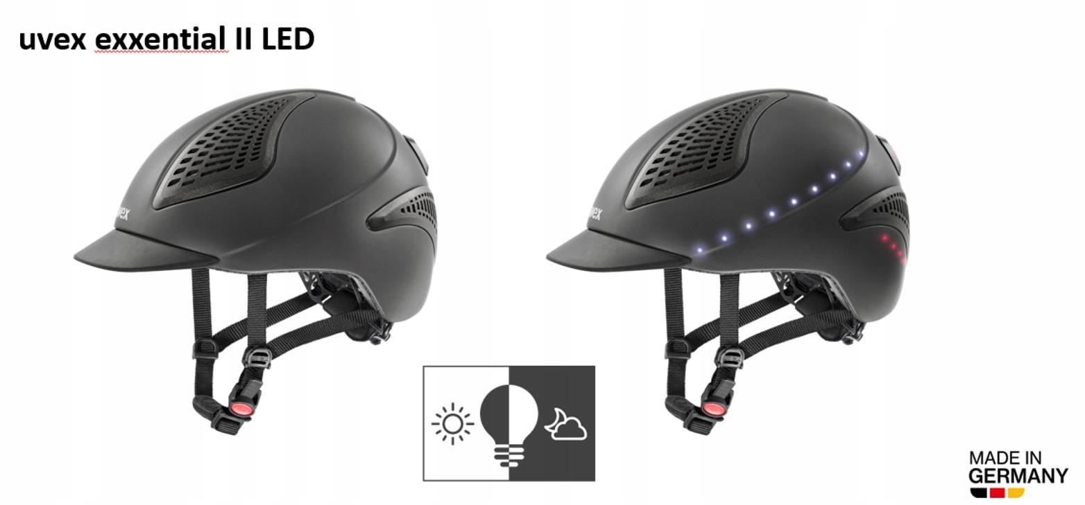Kask UVEX Exxential II LED antracytowy mat L-XL Kod producenta 433427-0407 LED