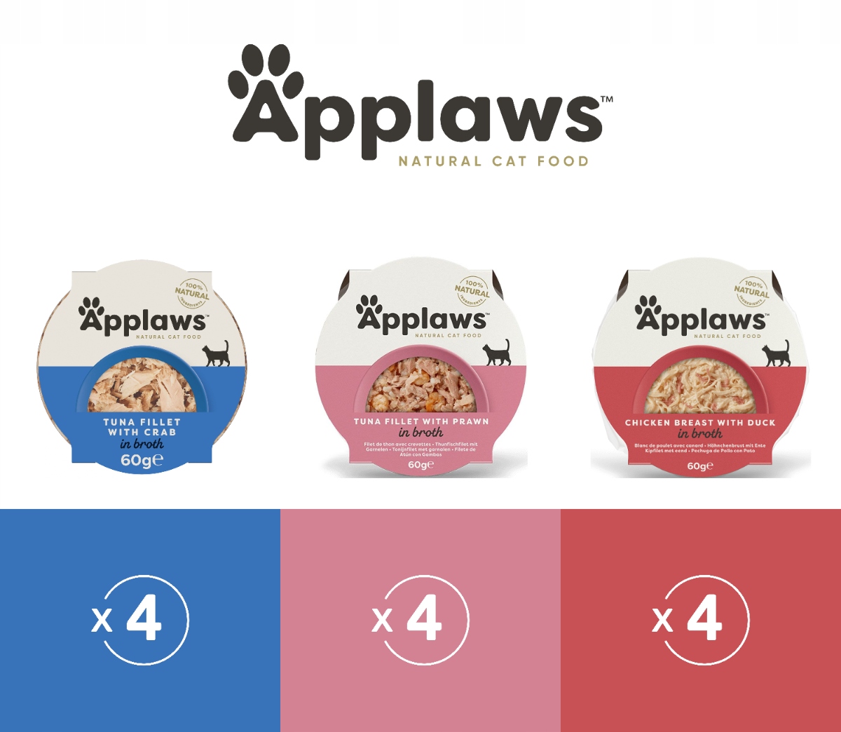 Applaws Premium mix chutí Cat Pot Mokré krmivo pro kočky dospělé kočky 12x60g