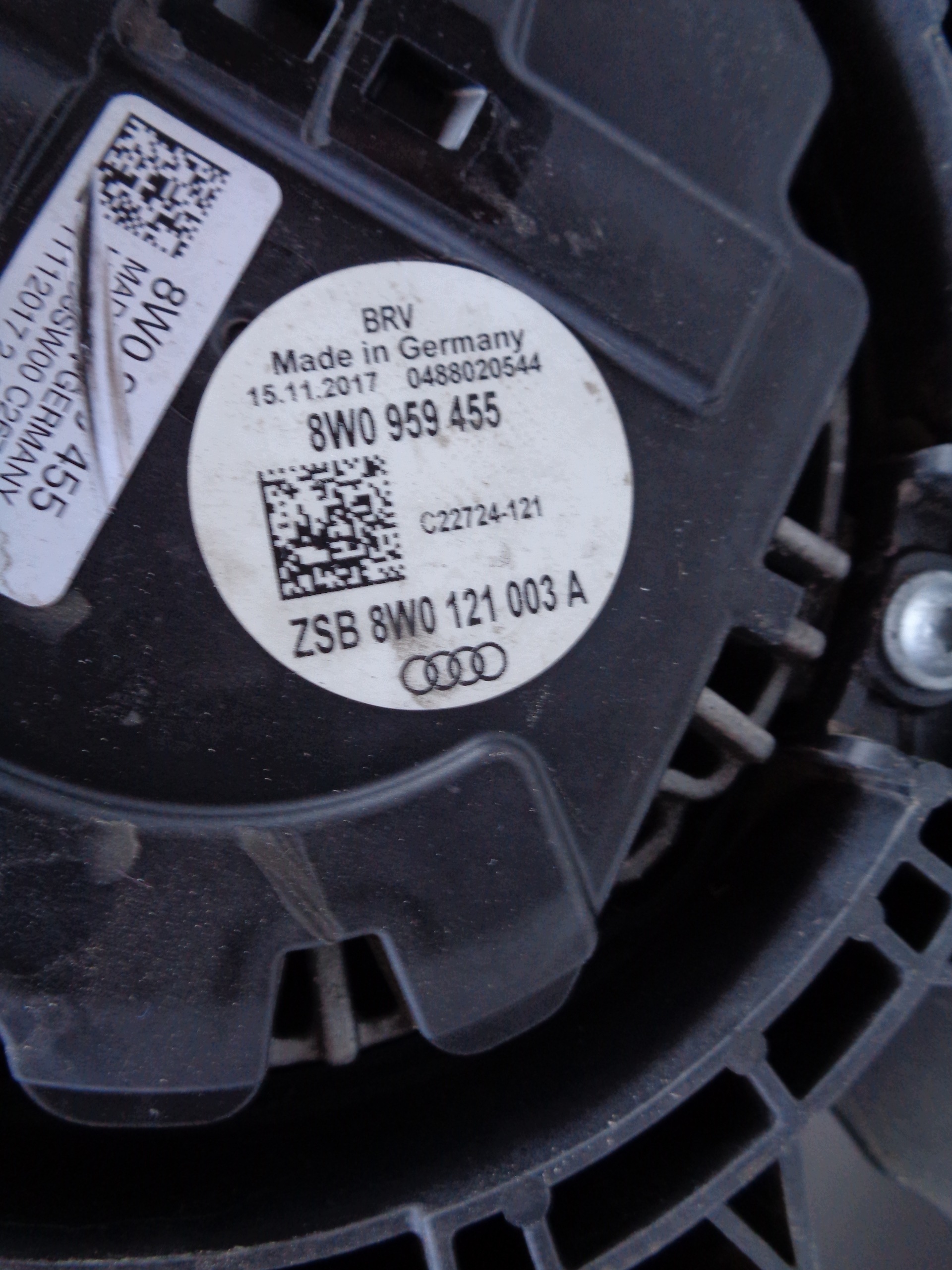 ventilátor obal AUDI A4 B9 8W 8W0 15- NR 53352