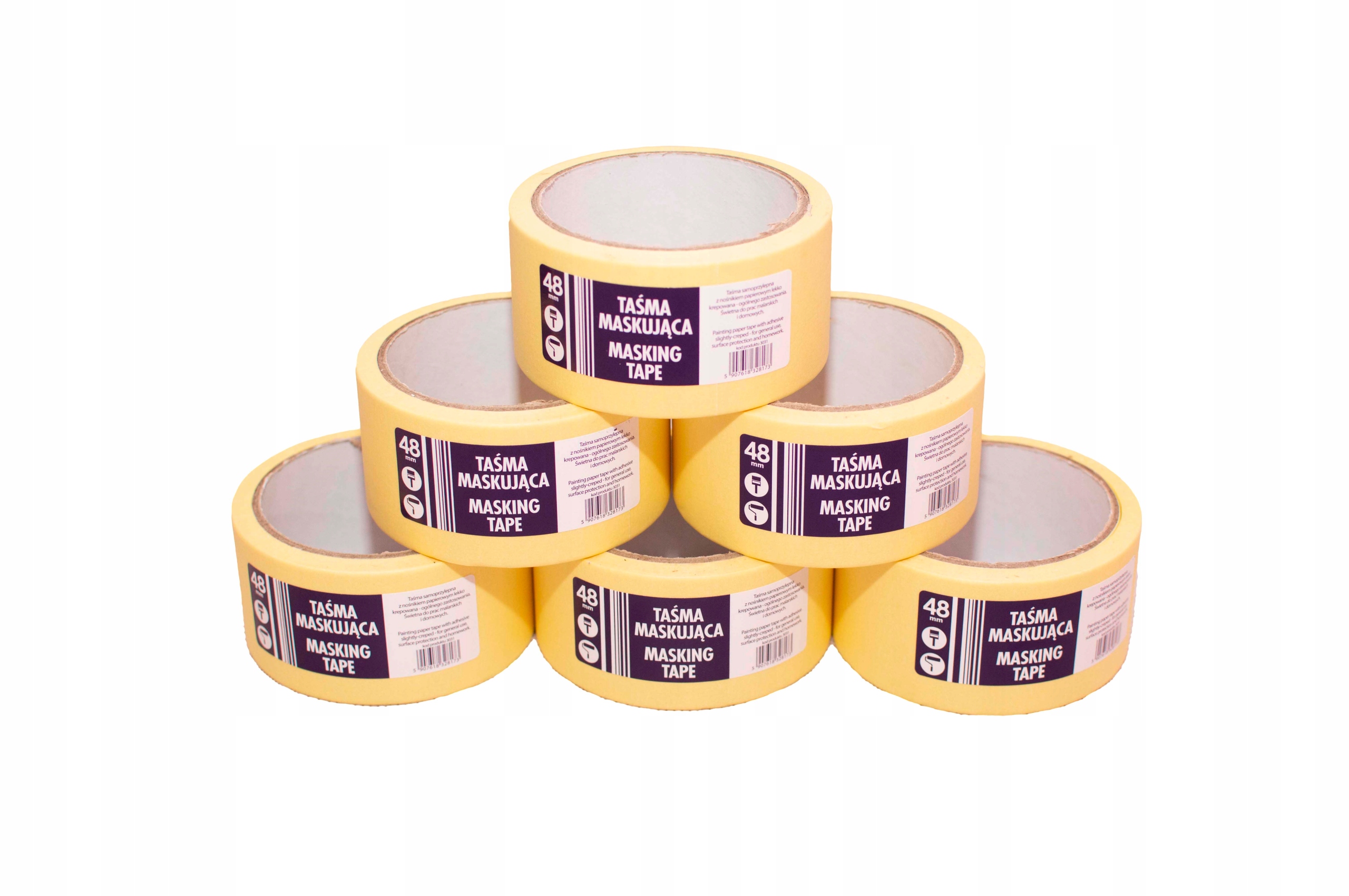 Maskovací papírová ochranná lepicí malířská páska 48 mm x 25 m žlutá 24 kusů