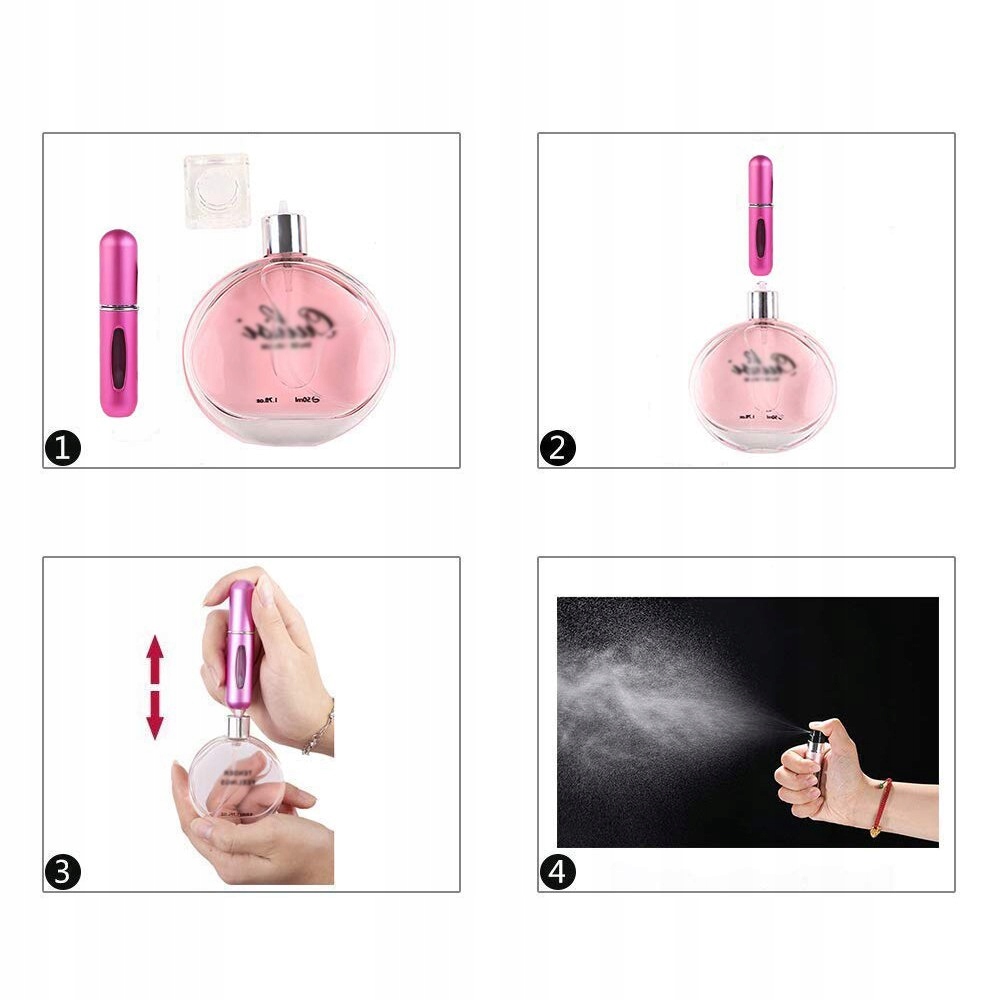 mini ATOMIZER kieszonkowy perfumy 5 ml czerwony Marka inna marka