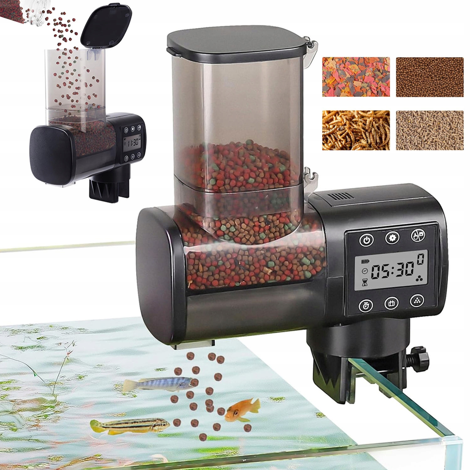 Levně Automatický Dávkovač Krmiva Pro Ryby 500 ML, Automatické Krmítko Do Akvária