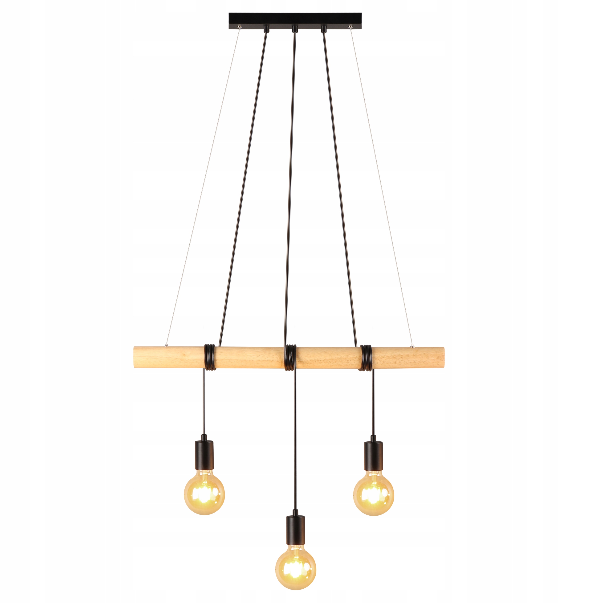 Závesná lampa Tila 3xE27 drevo