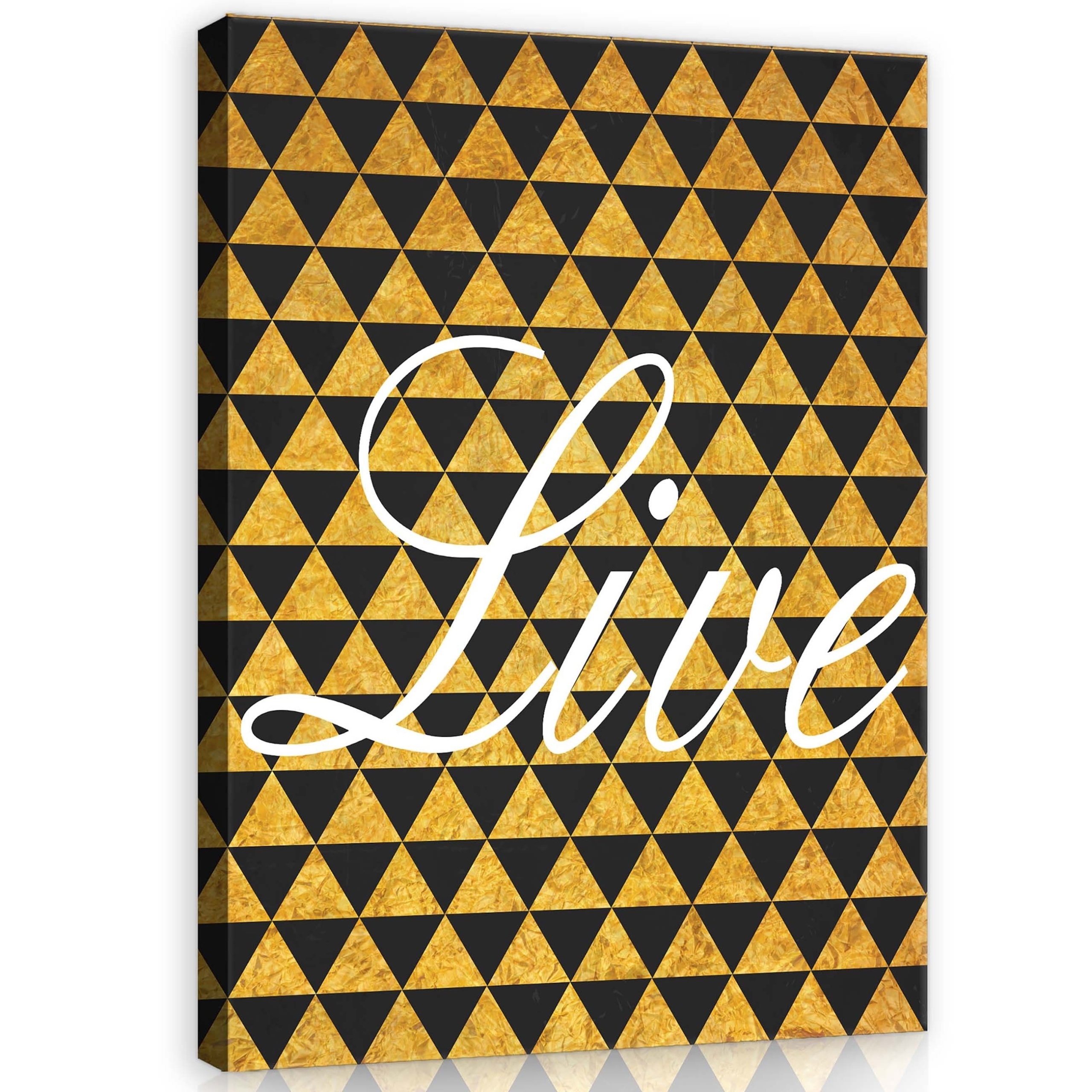 Obraz 60x80 Abstrakce trojúhelníky geometrické zlato černá bílá moderní