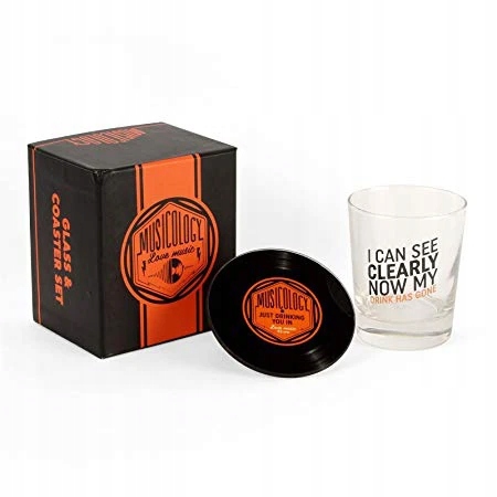 Prezent dla muzyka muzyczny szklanka z podkładką