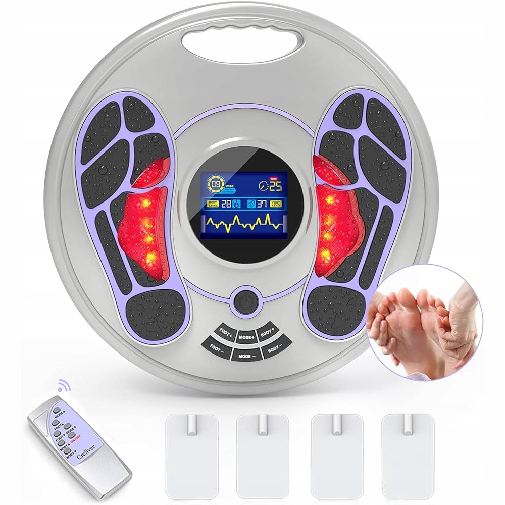 Masażer Stóp Medic Ems+tens Poprawia Krążenie Krwi 25 Trybów Ulga Dla Stóp