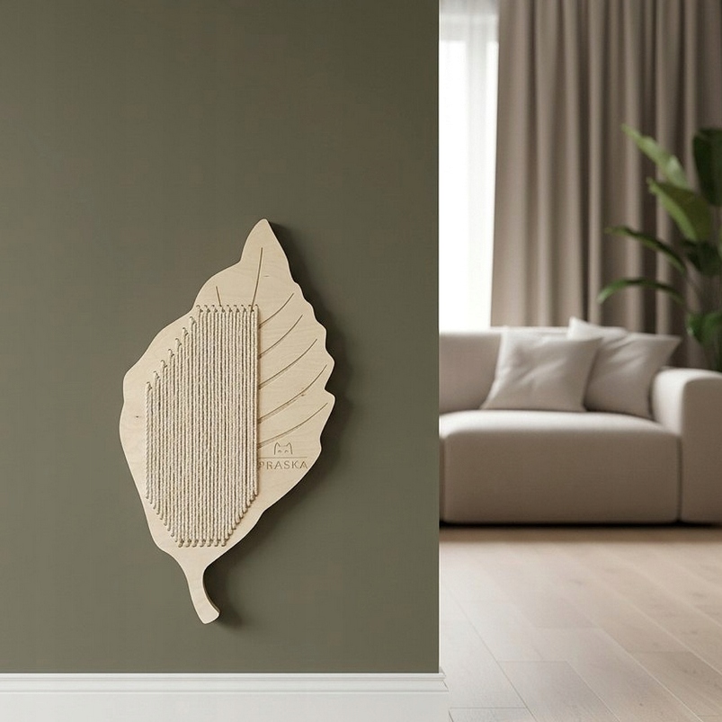 Škrabadlo pro kočky nástěnné List škrabadlo dřevěné polská výroba Přírodní