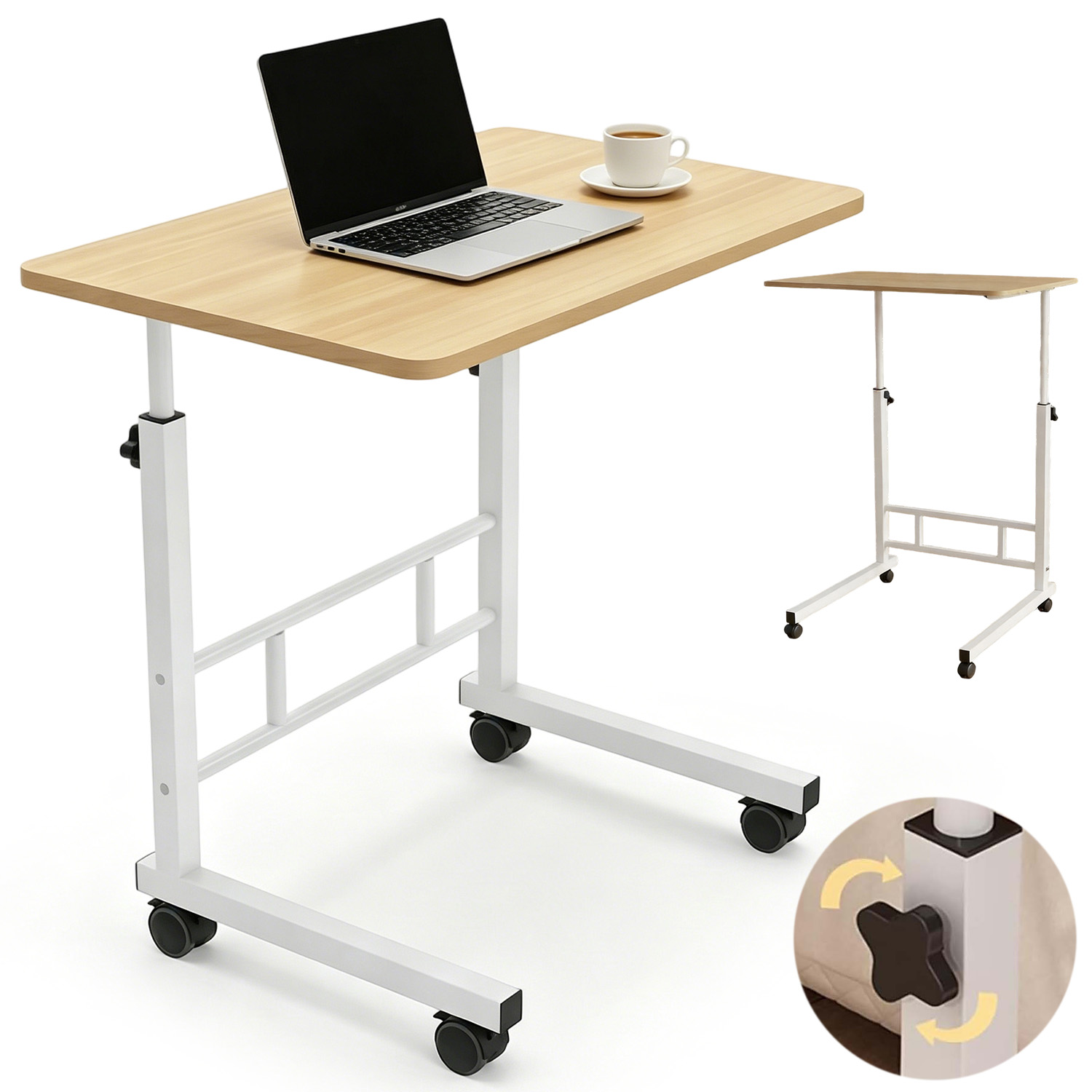 Podstavec Pod Notebook, Nastavitelný, 62 Až 82 CM, Na Kolečkách K Posteli